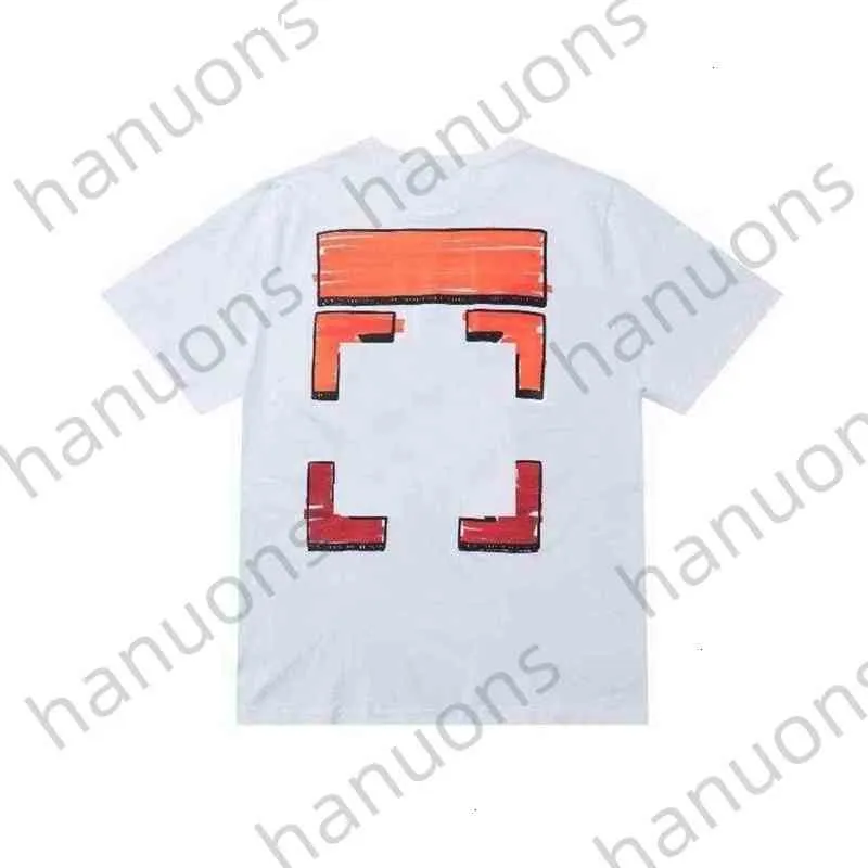 Fashion Off Marques Coton Flèche t-shirts Designer Peinture à l'huile Manches courtes T-shirt pour hommes T-shirt décontracté Impression arrière x Noir Blanc TMOI