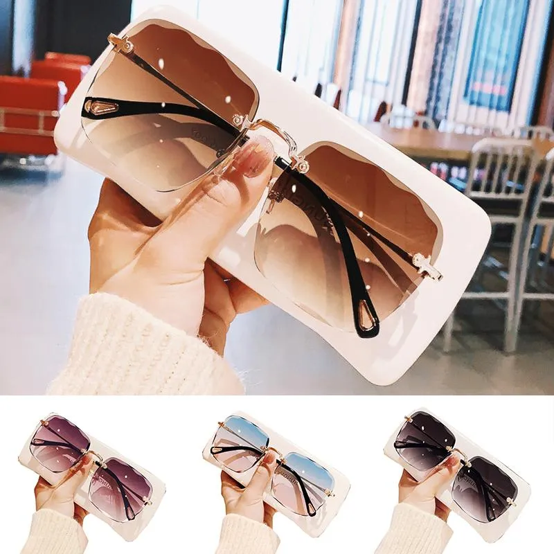 Modne okulary przeciwsłoneczne ramy anty-UV kwadratowe krawędzi kobiety design gradient okulary przeciwsłoneczne damskie różowe okulary odcienie Uv400fashion