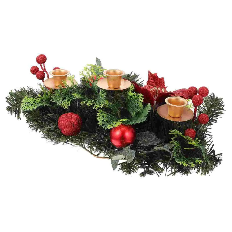 Candle Holders Christmas Mini Xmas Holiday Wreath Company Wewnień żelaza Pretty Holder Berry Advent Stand Ring Candle