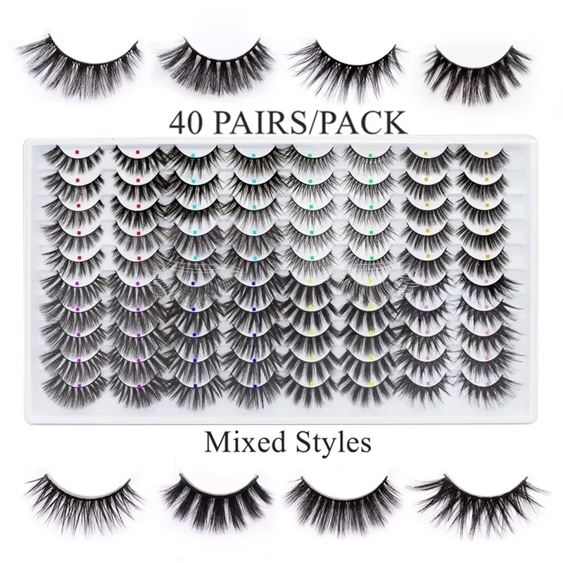 8203040 Paia 3D Lashes Pack Disordinato Soffici Lunghi Faux Cils Imballaggio all'ingrosso in LotsMix Dramatic Natrual Mink Eyelashes 220623