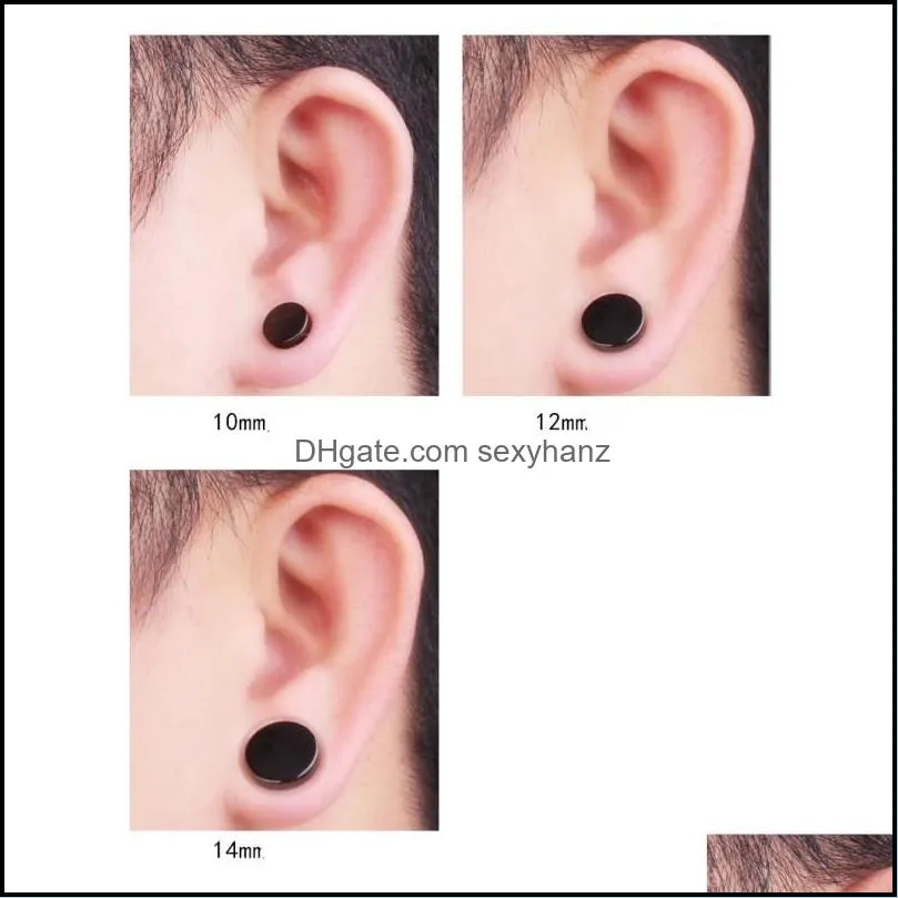 Stainless steel Hypoallergenic Magnetic Stud Earrings For Mens Punk No pierced Black Clip Ear Ring Fashion Titanium steel Jewelry 285