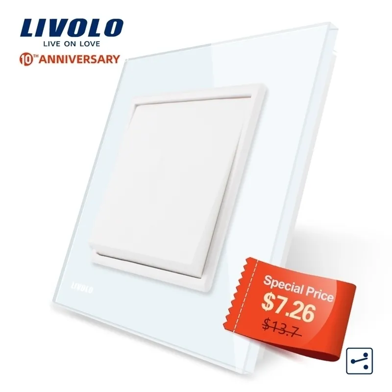 Livolo EU standard interrupteur de panneau en verre cristalprise muraleInterrupteurs tactilesprise électriquecouvercle étanchechoix libre Y200407