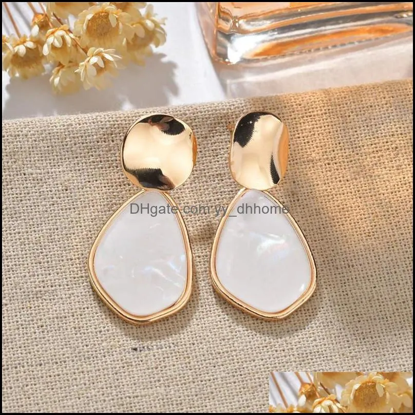 Fashion Irregular Acrylic Earring For Women 2019 New Vintage Gold Round Heart Geometric Resin Dangle Earring Statement Jewelry