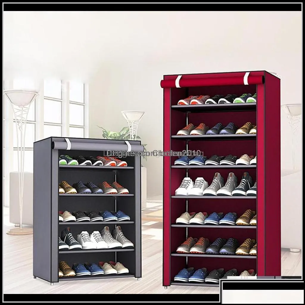 Storage Holders & Racks Home Organization Housekee Garden Drop Delivery 2021 4/5/6/8/10 Layer Dustproof Non-Woven Shoe Rack Bedroom