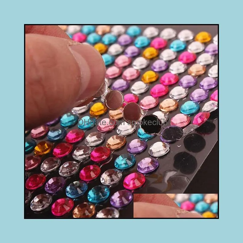 504pcs 6mm rhinestone applique diy scrapbooking decoration acrylic resin diamond paste on phone case car wall stickers