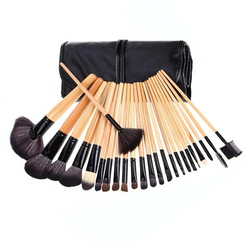 Brosses de maquillage ensemble de cheveux doux ensemble 24 pièces multicolores à paupières à paupières à paupières Blush Brush avec boîtier Femmes Gift Q240507