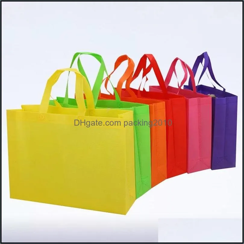new colorful folding bag non-woven fabric foldable shopping bags reusable eco-friendly folding bag new ladies storage bags pae11261