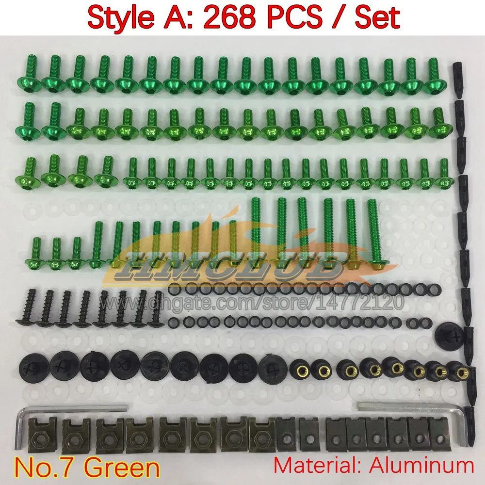 Full Motorcycle Fairing Bolt Kit Screws Nuts For Kawasaki