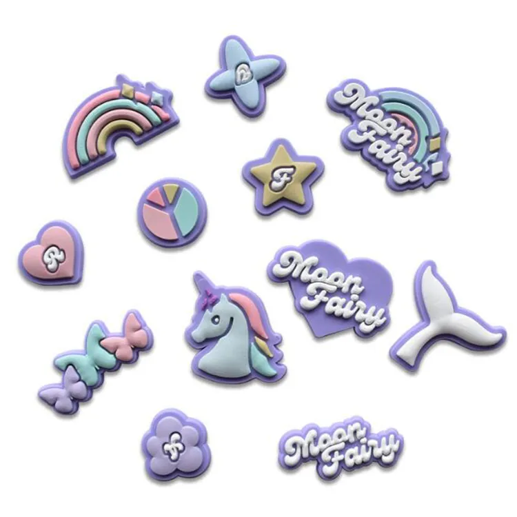 Snabb leverans PVC Shoe Charms Cartoon Animal Shoe Accessories Decorations Charms spänne för CLOG -knappar Mjukt gummi