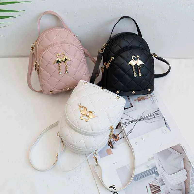 New Diamond Tassel рюкзак Студент DoubleLayer рюкзак Женский мода Swan Swan Mini Backpack Scholl Sacbag Sac One Dos J220620