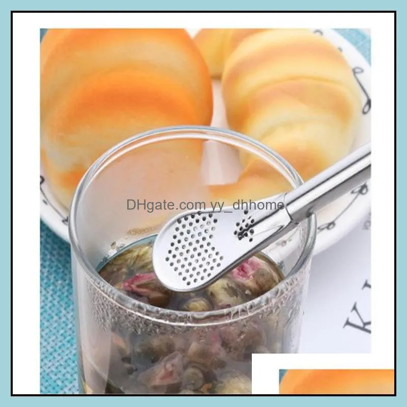 mate straw drink spoon straw stainless steel 304 bombilla filter straw for tea drinking on promotion