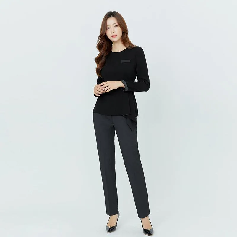 Dwuczęściowe spodni Centrum sprzedaży Saleswomen mundury el female rectptionist biuro odzież robocza dama mundury garnitury eleganckie kobiety busingi