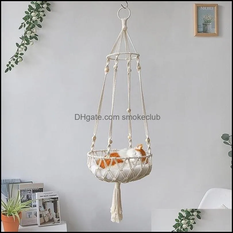 Grote Rame Cat Hammockrame Opknoping Swing Dog Bed Mand Huis Huisdier Accessoires S House Puppy Gift 220214 Drop Levering 2021 Bedden Meubels