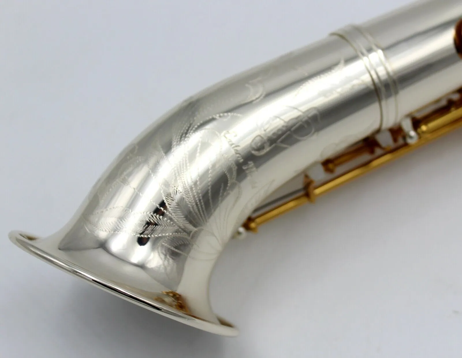 EM Pro Sier plaqué courbé Type J cloche Saxophone Soprano droit Saxello