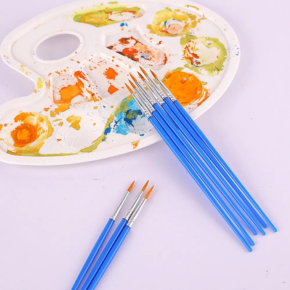 Set di 48 pennelli per bambini, grandi, rotondi e piatti, per