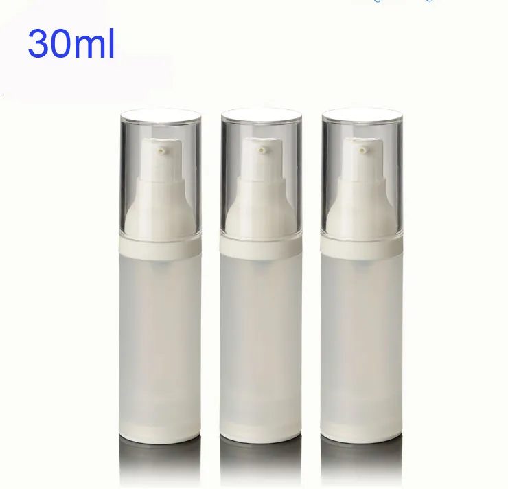 300pcs/lot 20ml 30ml 50mlフロスト透明なペットボトルポータブル空の補充可能なエアレスポンプディスペンサーボトル