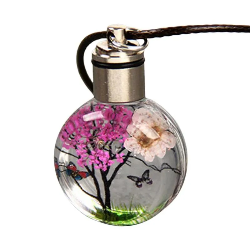 Interior Decorations Luminous Glass Ball Dried Flower Preserved Real Eternal Flowers Decoration Car Pendant Accessories Necklace JewelryInte