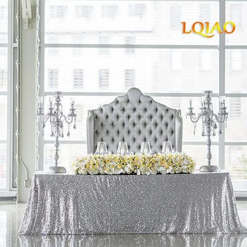 Silver Sequin Tablecloth