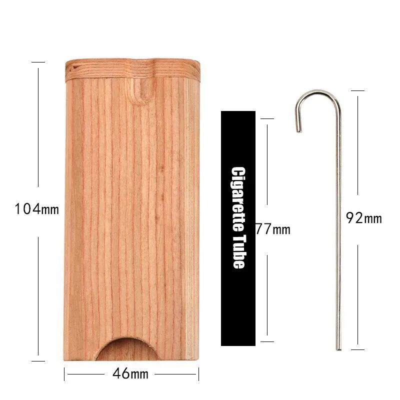 Colorful Natural Wood Portable Cigarette Dugout Case Kit Dry Herb