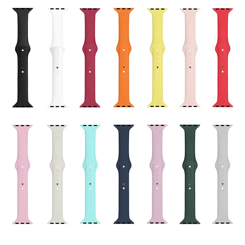 Slim Silicone Watchband Loop Sport Watch Bands Replacement Strap IWatch Accessories for Apple Watch Series 6 5 4 3 2