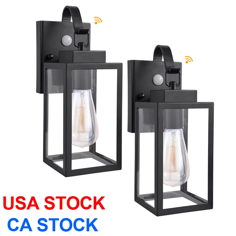 Motion Sensor Outdoor Wall Lamps Upgrade Dusk to Dawn Wall Sconce Waterproof Porch Light Fixtures Mount with Seeded Glass USA CA Stock Crestech