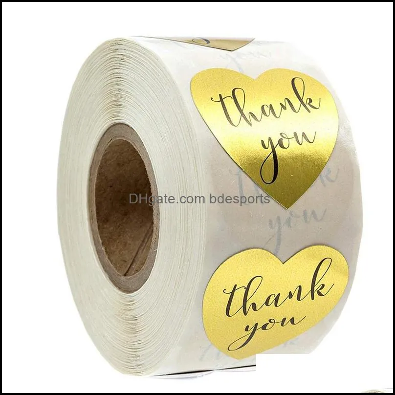 500pcs Thank You for Supporting My Business Kraft Stickers with Gold Foil Round Labels Sticker for Small Shop Handmade Sticker