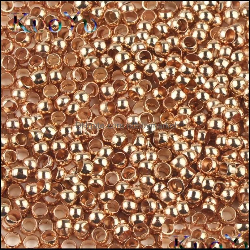 500pcs Gold Silver Ball Crimps End Beads 2/2.5/3mm Stopper Spacer Components Beads For Jewelry Making Findings DIY Accessories