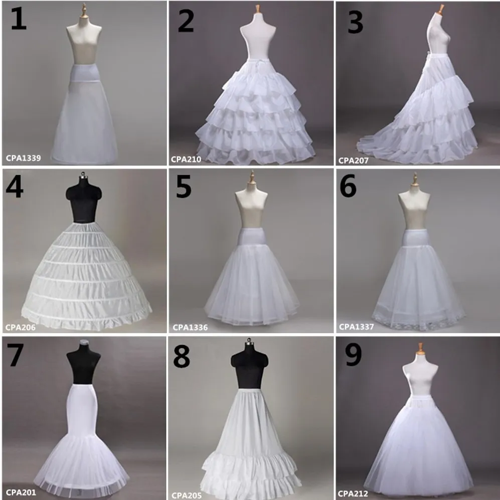 9 Style Wholesale 6 Hoops Bridal Wedding Petticoat Marriage Gauze Skirt Crinoline Underskirt Wedding Accessories Jupon sxjun10