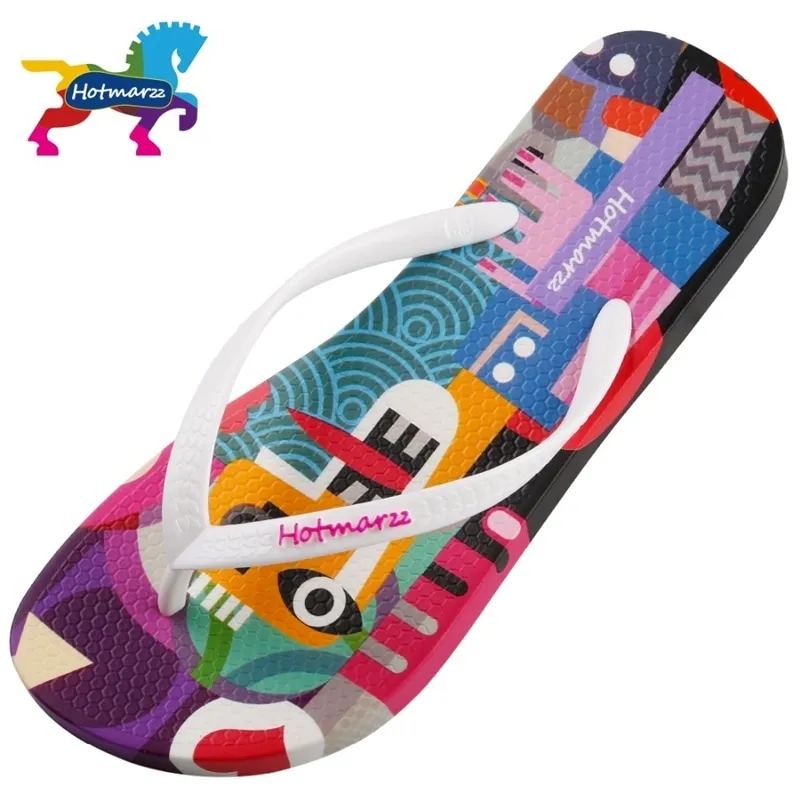 Hotmarzz Womens Designer Flip Flops Cartoon Graffiti Bahamas