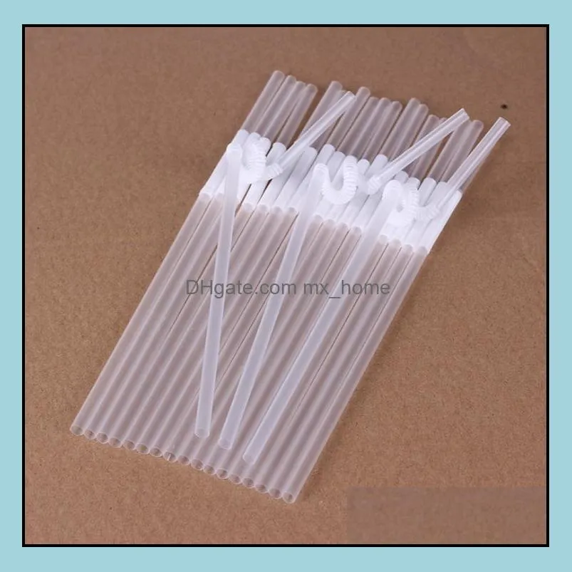 100pcs/set wholesale color straw one-time art straw long elbow juice drink plastic straw 100 sticks stock free shipping sn1164