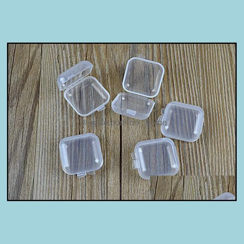 mini clear plastic small box jewelry earplugs storage box case container bead makeup clear organizer gift sn751