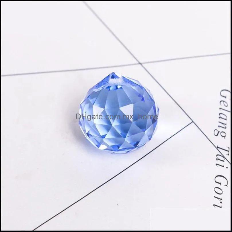 Mini Colorful Crystal Ball 30MM Crystal Pendant With Drilled Hole Hanging Crystals Pendants For Bead Curtain DIY Jewelry Accessories