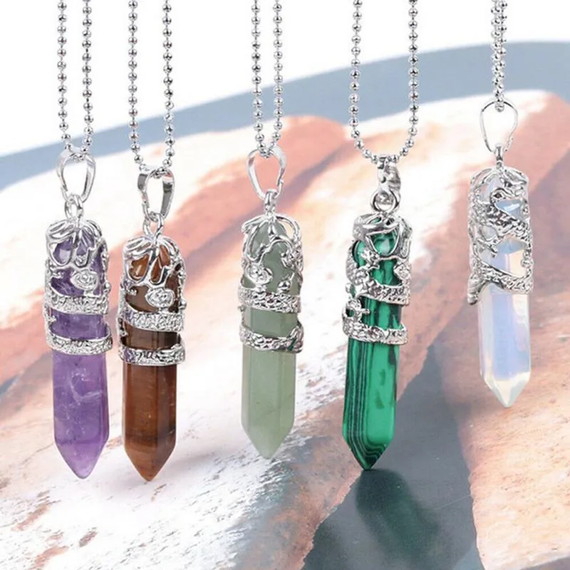 Pendant Necklaces Fashion Trend Crystals Necklace Women Bohemian Hexagon Opal Female Crystal Yoga Gift 2022