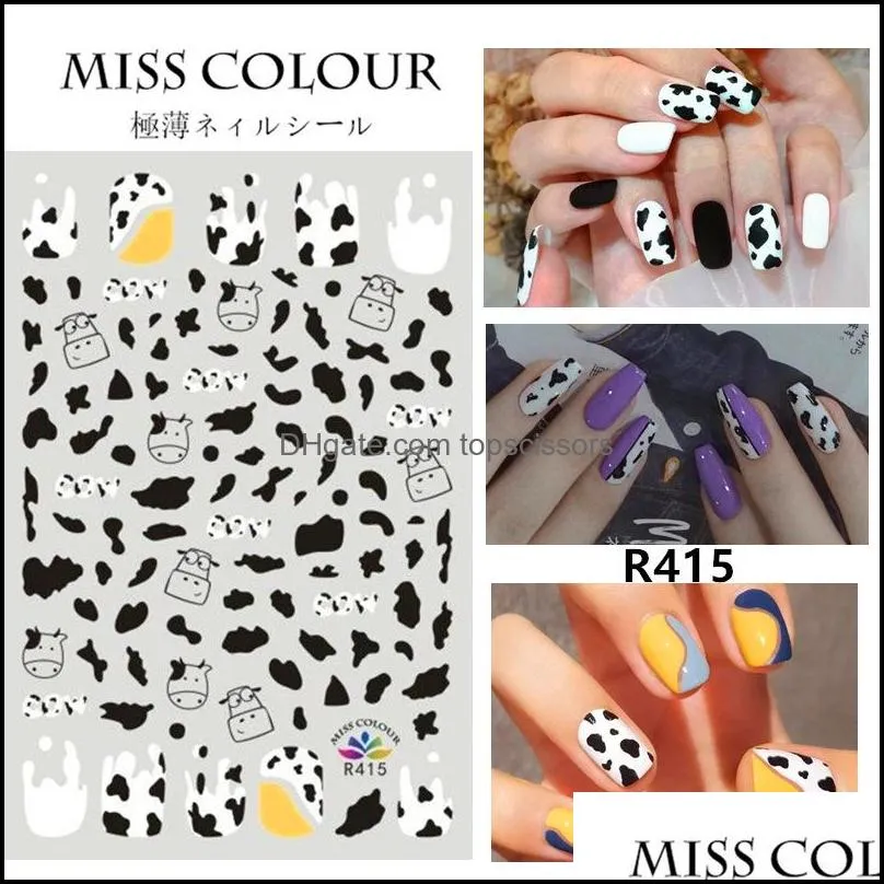 nail sticker 3d ultrathin selfadhesive leopard butterfly eggshell dairy cow milk 2021 new style nail art sticker decals