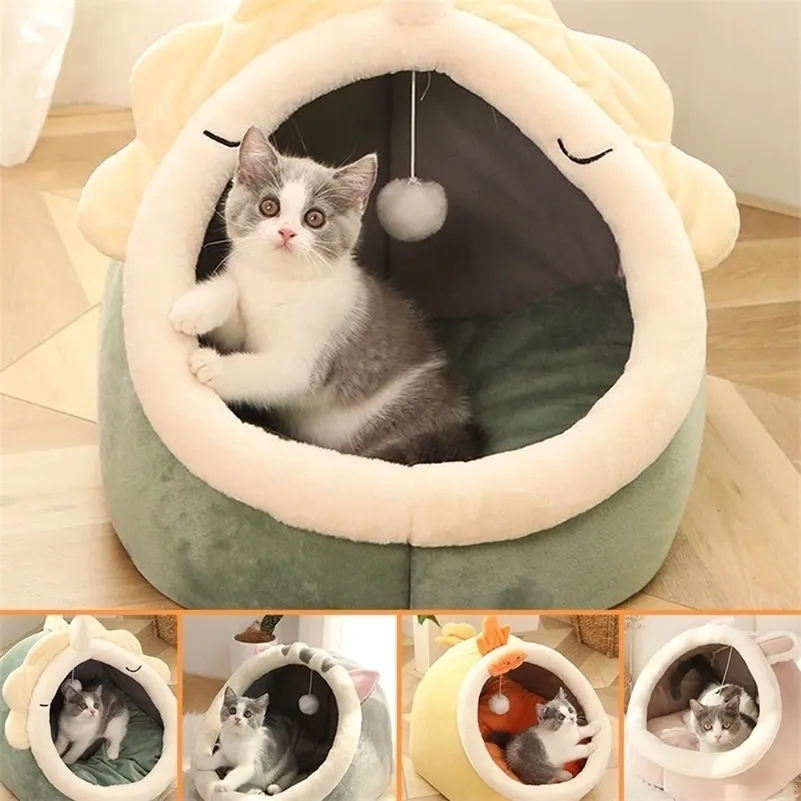 Pet łóżko dla Cat Tunnel House Miękkie Ciepłe Zima Pies Koty Kennel Kennel Lounger Poduszki Kosz Zmywalny Śpiwór 220323