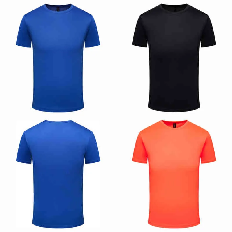 Snabbtorkning t-shirt sommar andas rund hals topp fast färg sport män/kvinnor samma skjortor skräddarsydda broderi test y220606