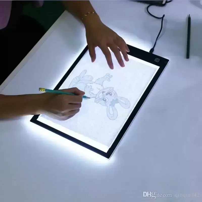 DHL Novità illuminazione dimmerabile a led Tavoletta grafica Scrittura Pittura Light Box Tracing Board Copy Pad Tavoletta grafica digitale