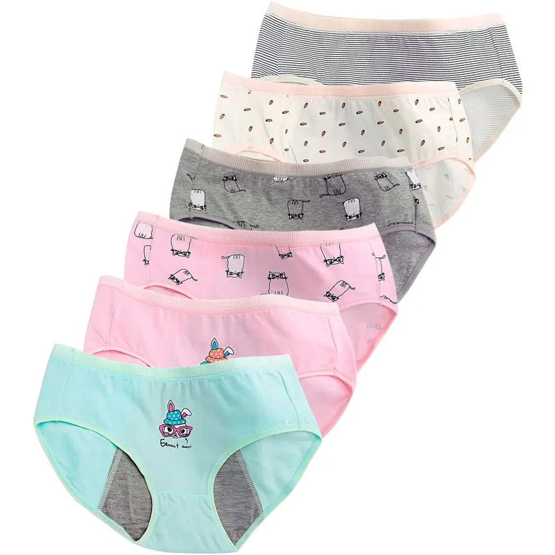 Menstrual Cycle Organic Cotton Panties Set Of 6 Cotton Underwear For Women  With Cartoon Design Intimate Accessories For Sexy Lingerie 220425 From  Long01, $17.46