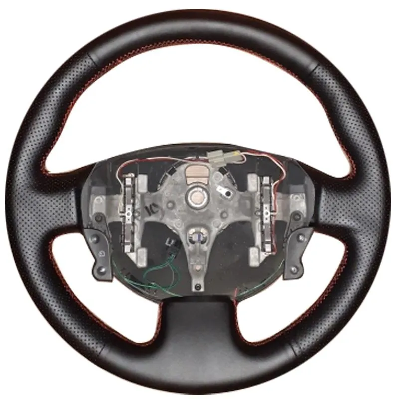 Housses de volant Housse de voiture personnalisée pour Megane 2 2003-2008 Kangoo 2008 Scenic 2003-2009 Auto Leather WrapSteering CoversSteering