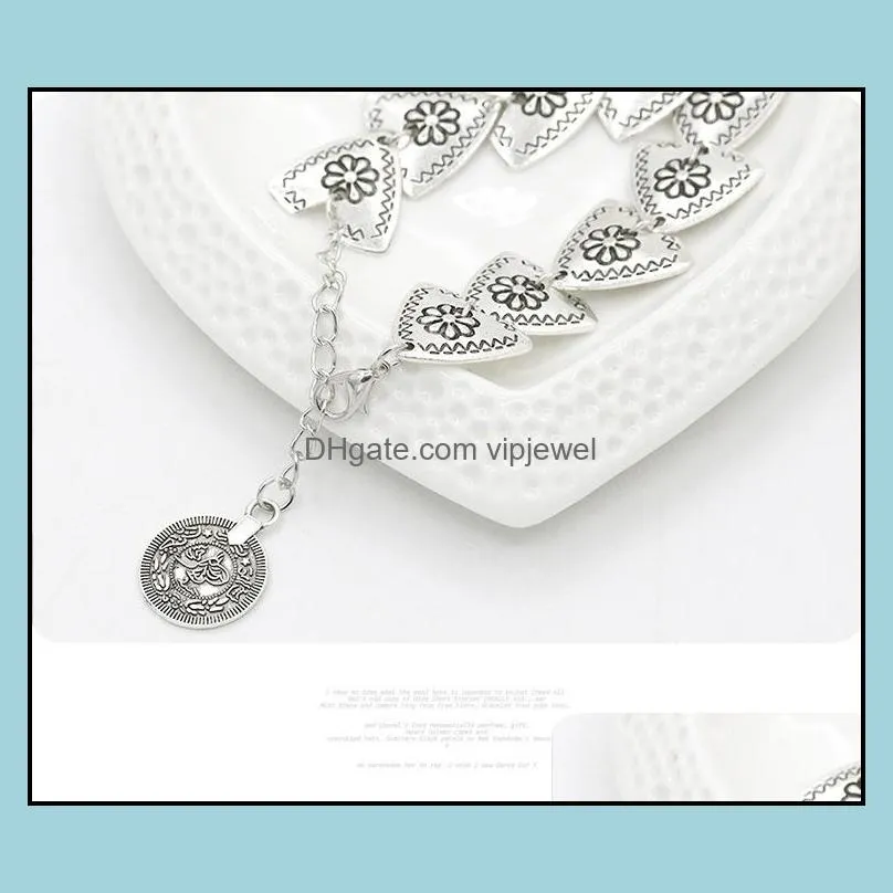 triangle coin bracelet gypsy bohemian bracelets carved flower turkish ethnic tribal chic boho jewelry arrow bracelets vipjewel