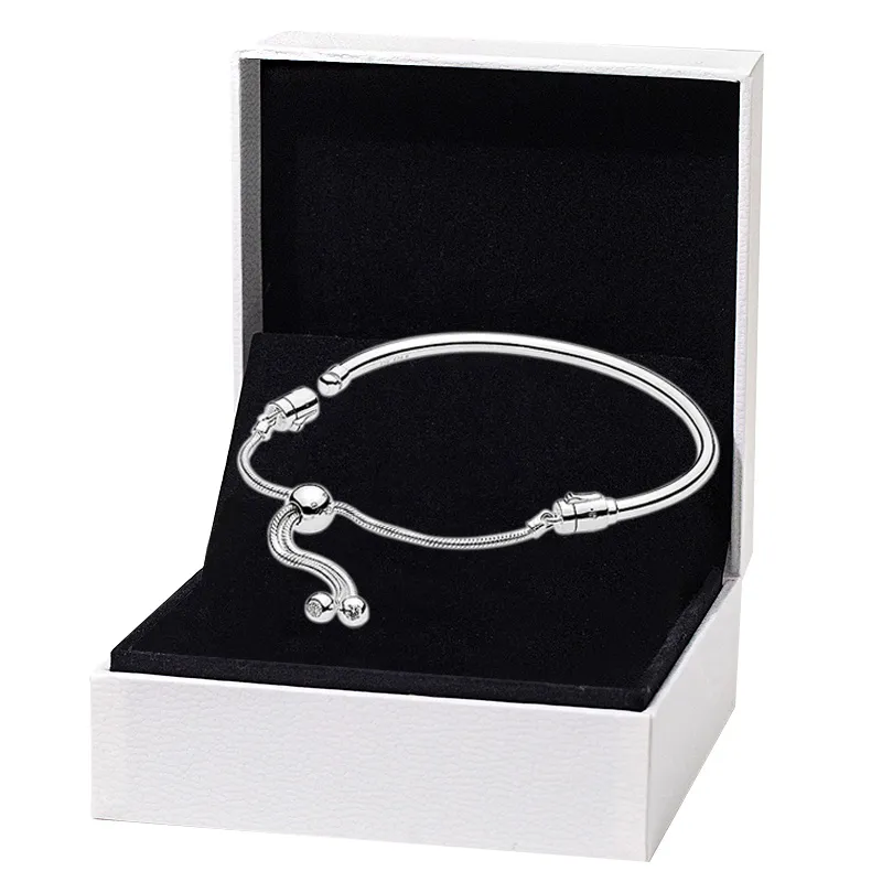 NEUER Schiebe-Armreif aus 925er-Sterlingsilber, gelbvergoldet, Hochzeitsgeschenk für Damen, mit Originalverpackung für Pandora Moments-Armbänder. Größenverstellbare Armbänder