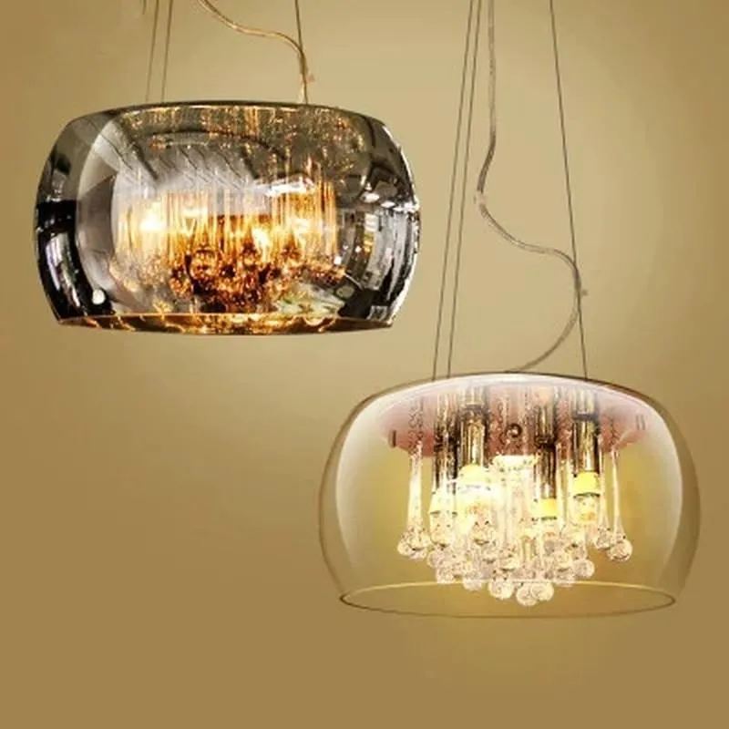 Hängslampor moderna lyxiga kristalllampor glas lampskärmar hängande lampa för vardagsrum el hem kök belysning fixturer dekorpenden