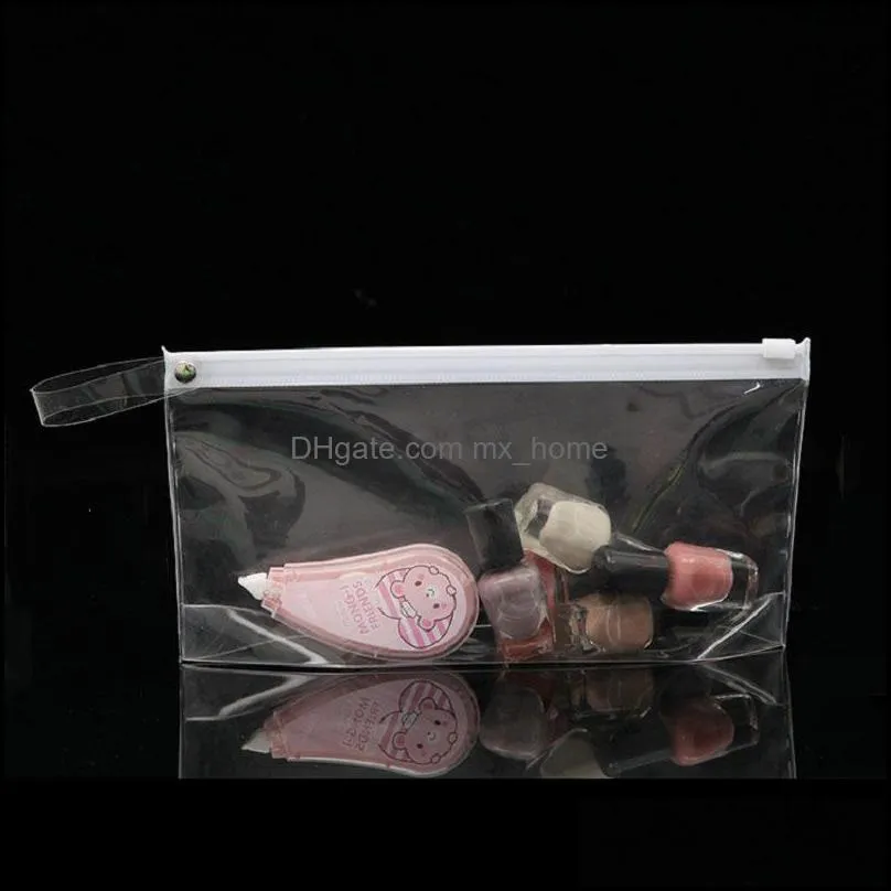 Hot sale EVA transparent plastic zipper bag student stationery storage pen bag cosmetic portable storage bags