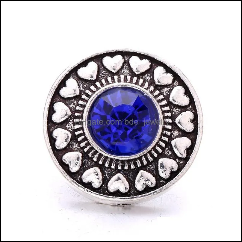 simple hearts rhinestone snap button charms women jewelry findings 18mm metal snaps buttons diy bracelet jewellery wholesale