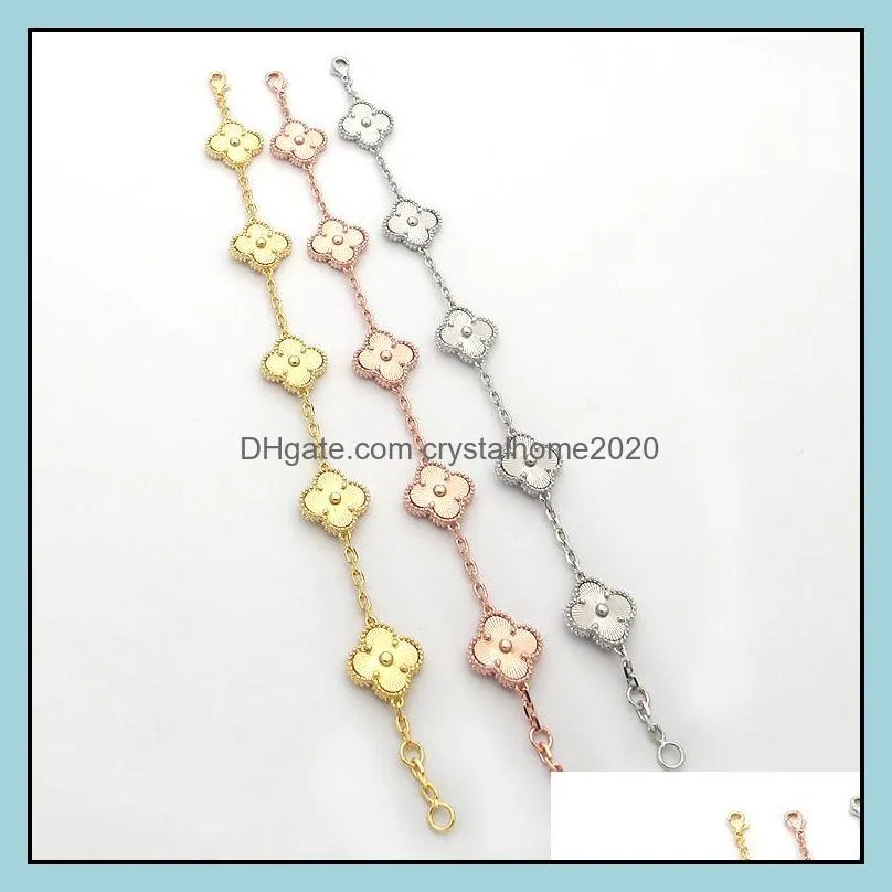luxury designer link chain bracelet four-leaf clover cleef bracelets womens fashion 18k gold bracelets jewelry