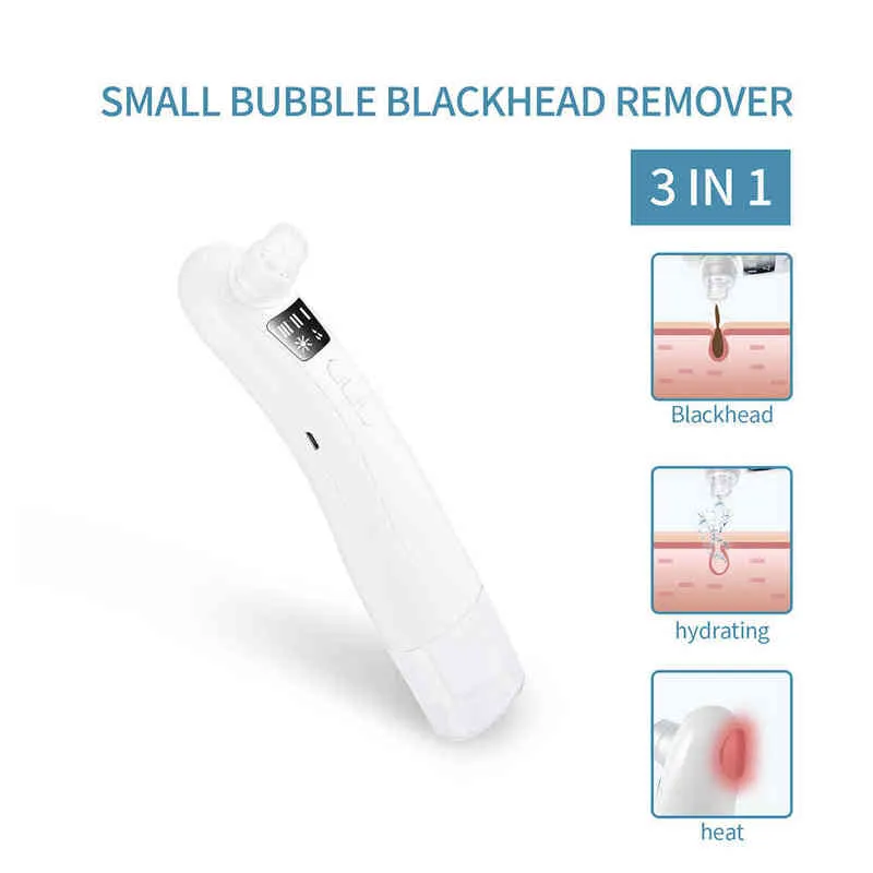 Liten bubbla Blackhead Remover Hot Compress Open Pore Hydrating Skin Vakuumsug Renare Face T Zone Nose Deep Cleaning 220514