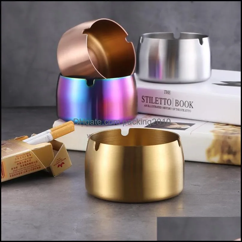 430 stainless steel ashtray high windproof titanium plating cone car ashtray laser cigarette ashtray gift customized s/m/l vt0323