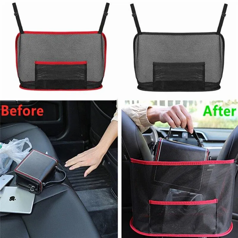 Sacs de rangement voiture net poche porte-sac à main siège entre Pet barrière chien Auto intérieur accessoires