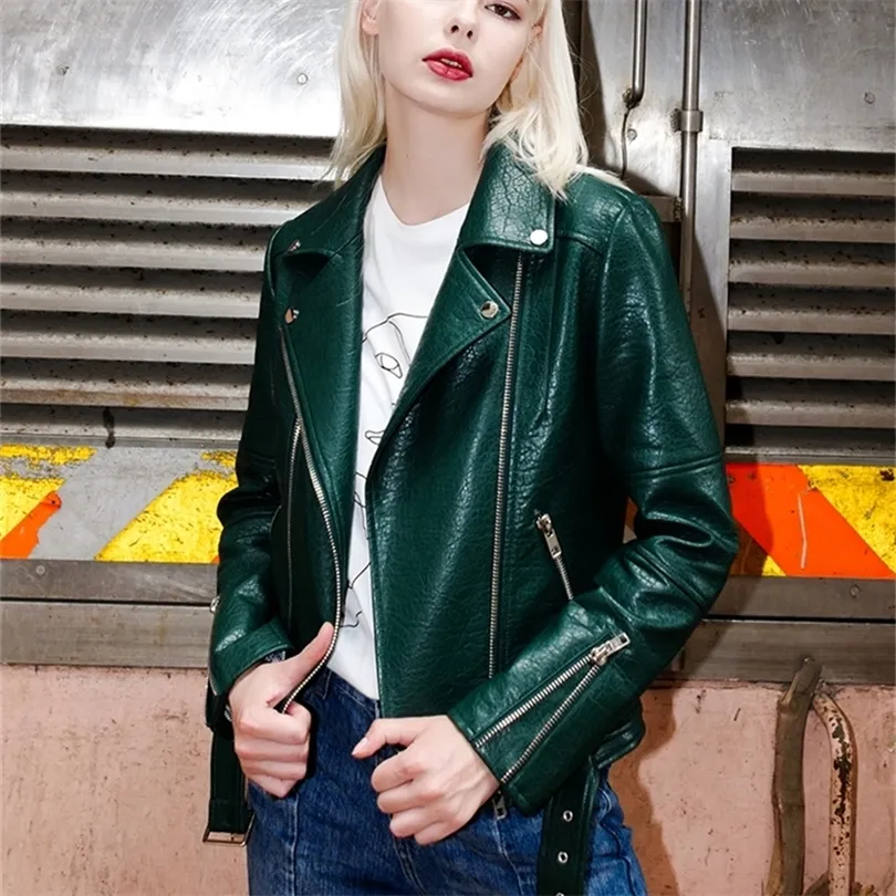 Biker Jacket Green Coat With Leather Sleeves HOLY Leather Biker