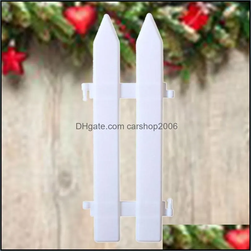 Christmas Decorations White Picket Fence Miniature Home Garden Xmas Tree Wedding Party Decoration (25 Pieces)